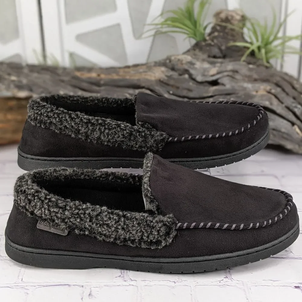 NIB Dearfoams Eli Microsuede Moccasin Slipper w/ Whipstitch - Size Large (11-12)